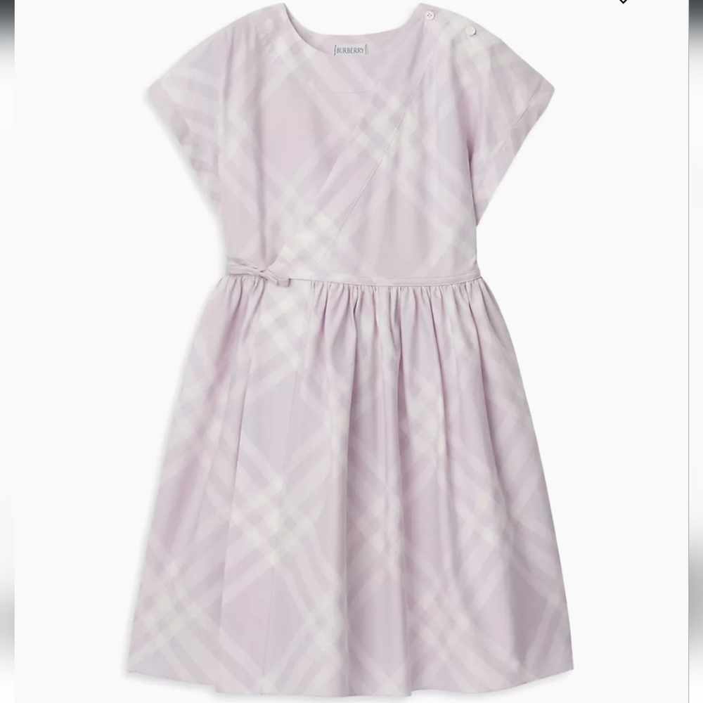 *NWT* Burberry Pastel lilac Little Girl's & Girl's Check Cotton Dress in size 12